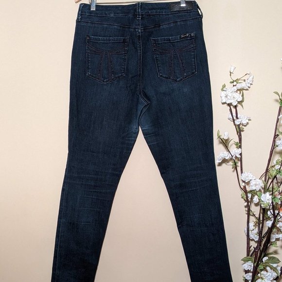 Seven7 Skinny High Rise Jeans Size 14. Navy Narrow Jeans. - Picture 3 of 11